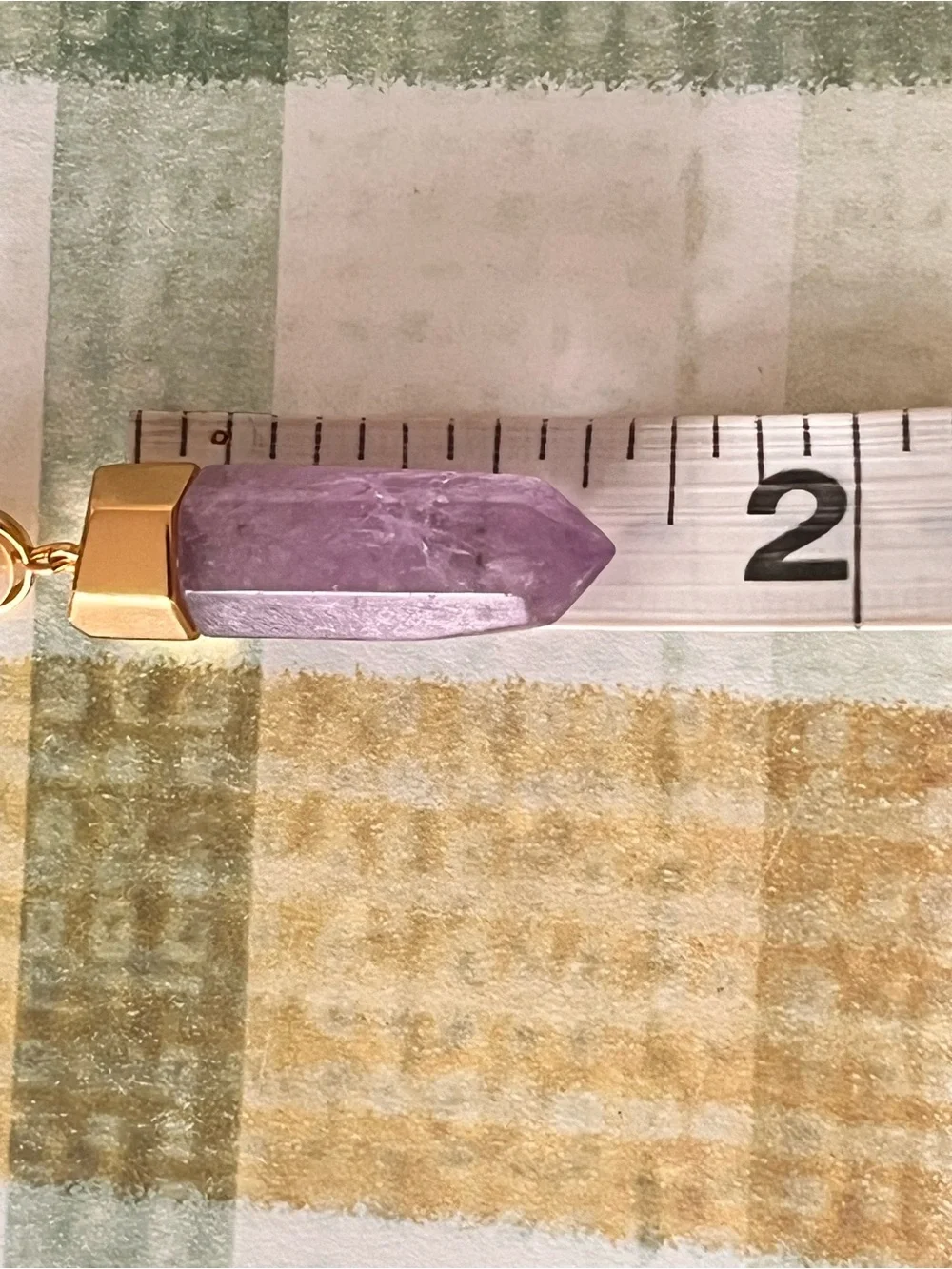 J Crew Raw Amethyst and Pearl Pendant Gold Tone Necklace